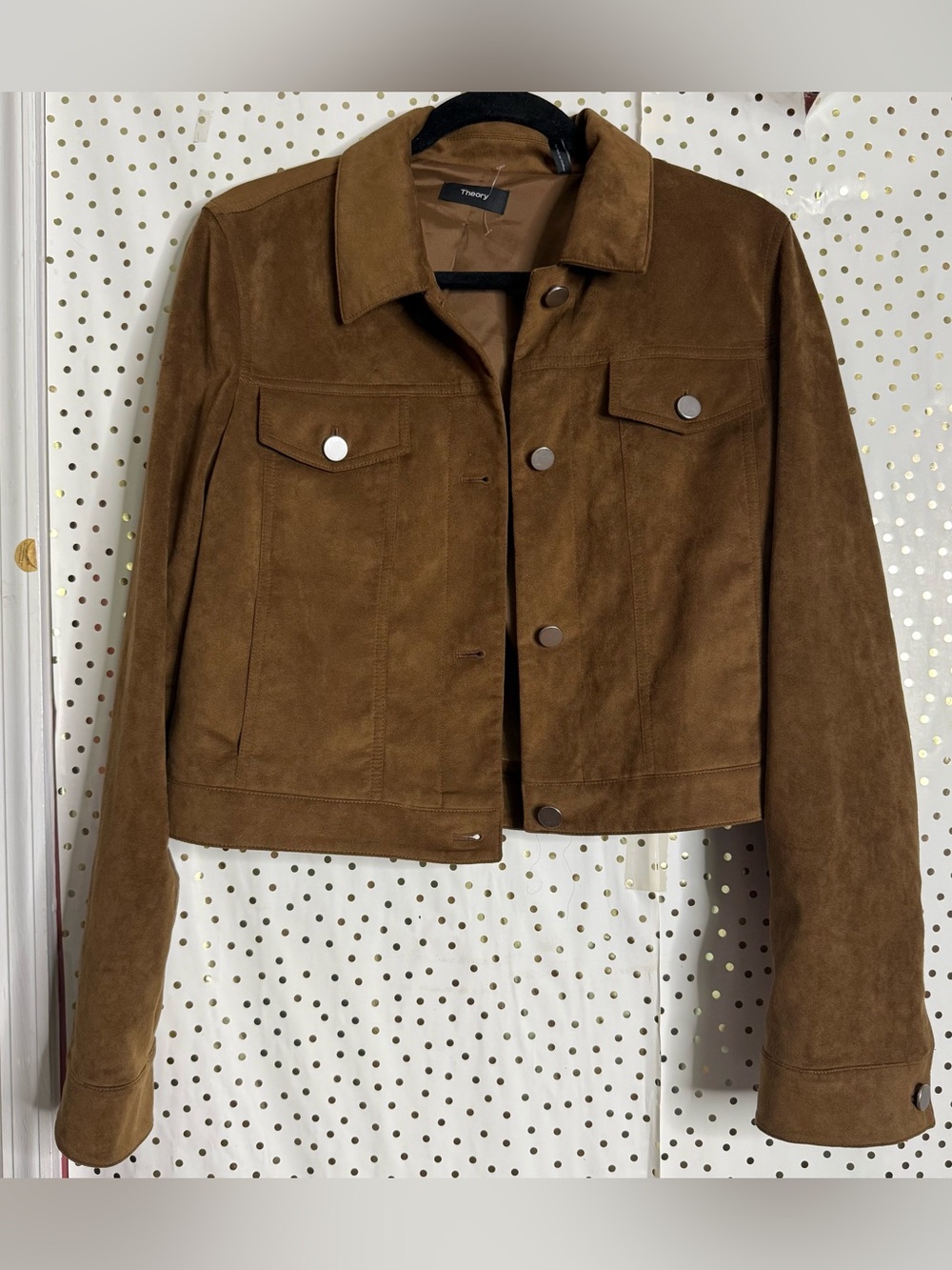 Theory Relaxed Stitch Jacket Fulton Faux Suede